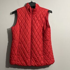 Basic Edition Red Lightweight Vest L  Zip Front Pockets Layering Piece Outdoor